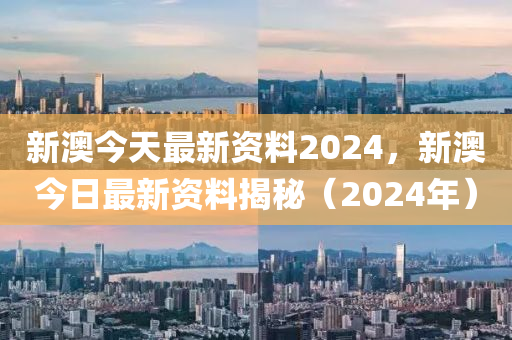 新澳2024年最新版资料