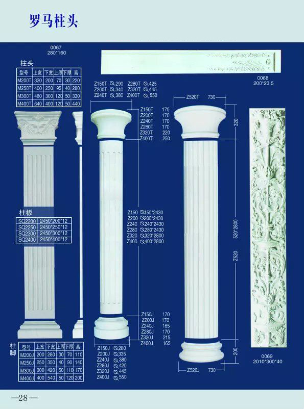 罗马柱最新价格表